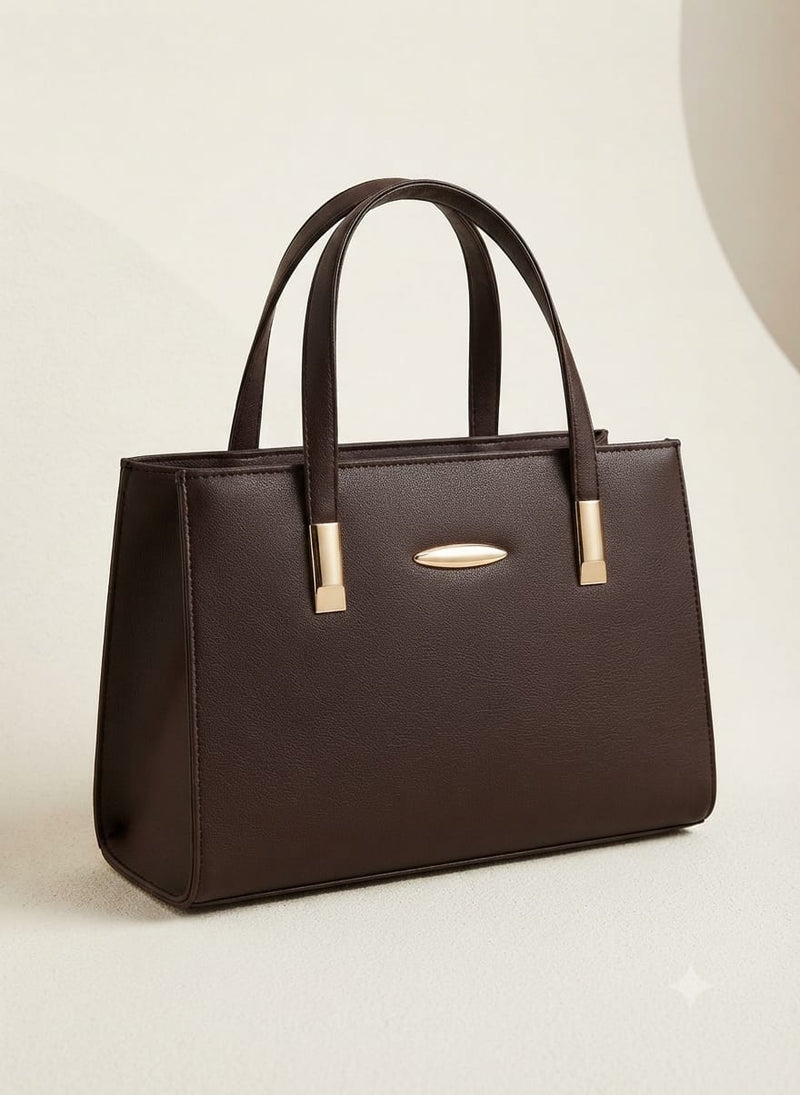 Aura Luxe Structured Tote Bag – Rich Purple