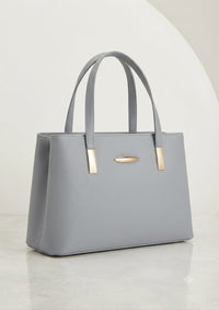 Aura Luxe Structured Tote Bag – Rich Purple