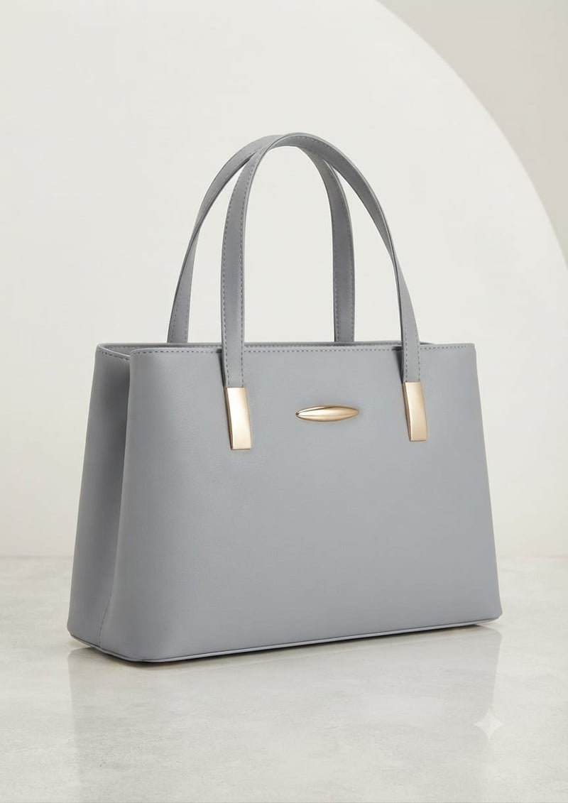Aura Luxe Structured Tote Bag – Rich Purple