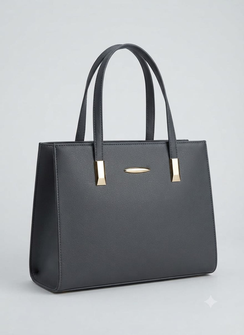Aura Luxe Structured Tote Bag – Rich Purple