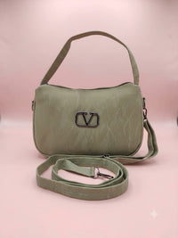 Elegance Luxe Minimalist Shoulder & Crossbody Bag - Sage Green