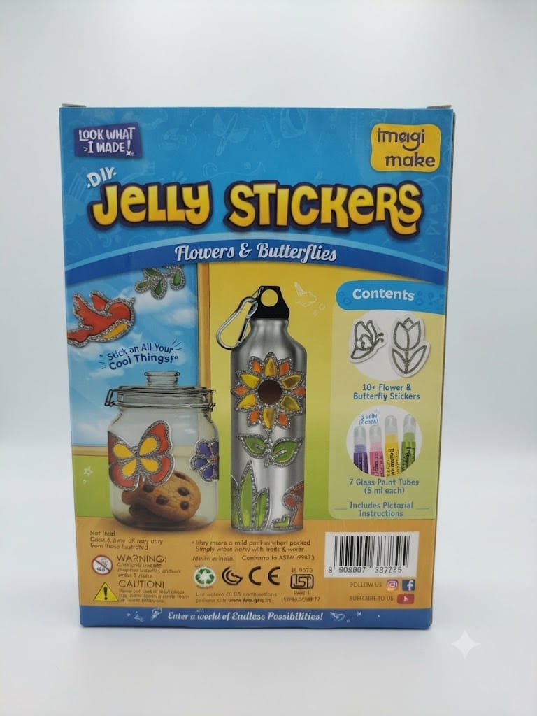 Imagimake DIY Jelly Stickers Kit - Flowers & Butterflies | Kids Creative Craft Set