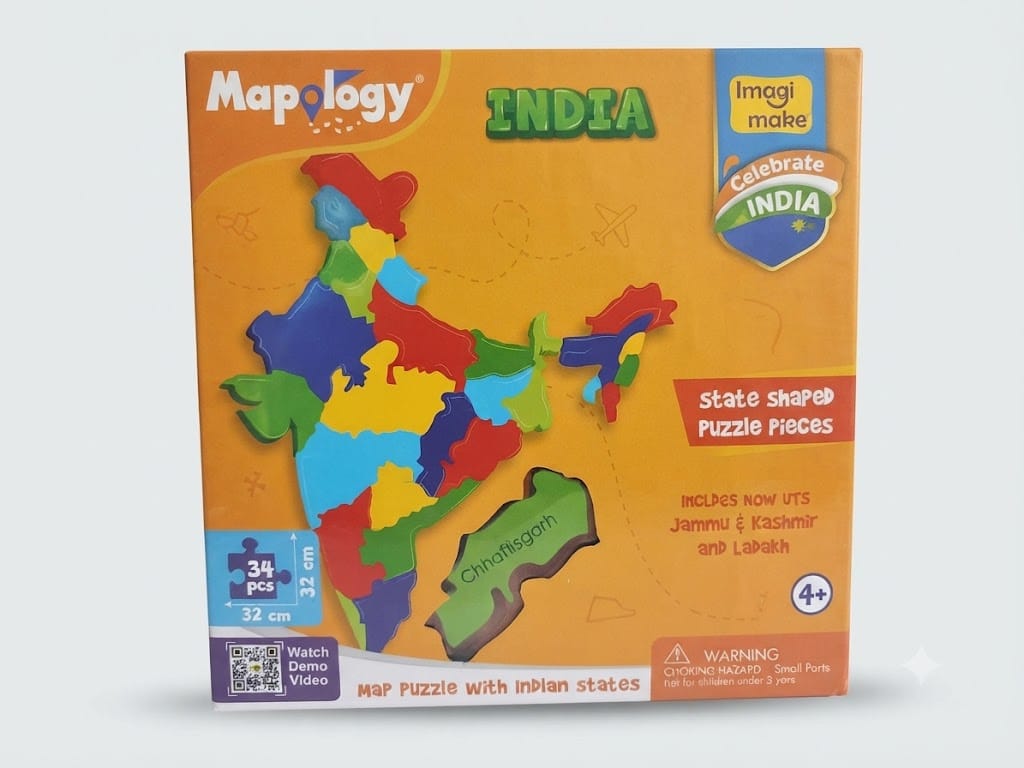 Mapology India | State Shaped Map Puzzle with Union Territories
