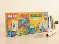 Mapology India Map Wall Chart with 100+ Reusable Stickers – Educational Game & Decor