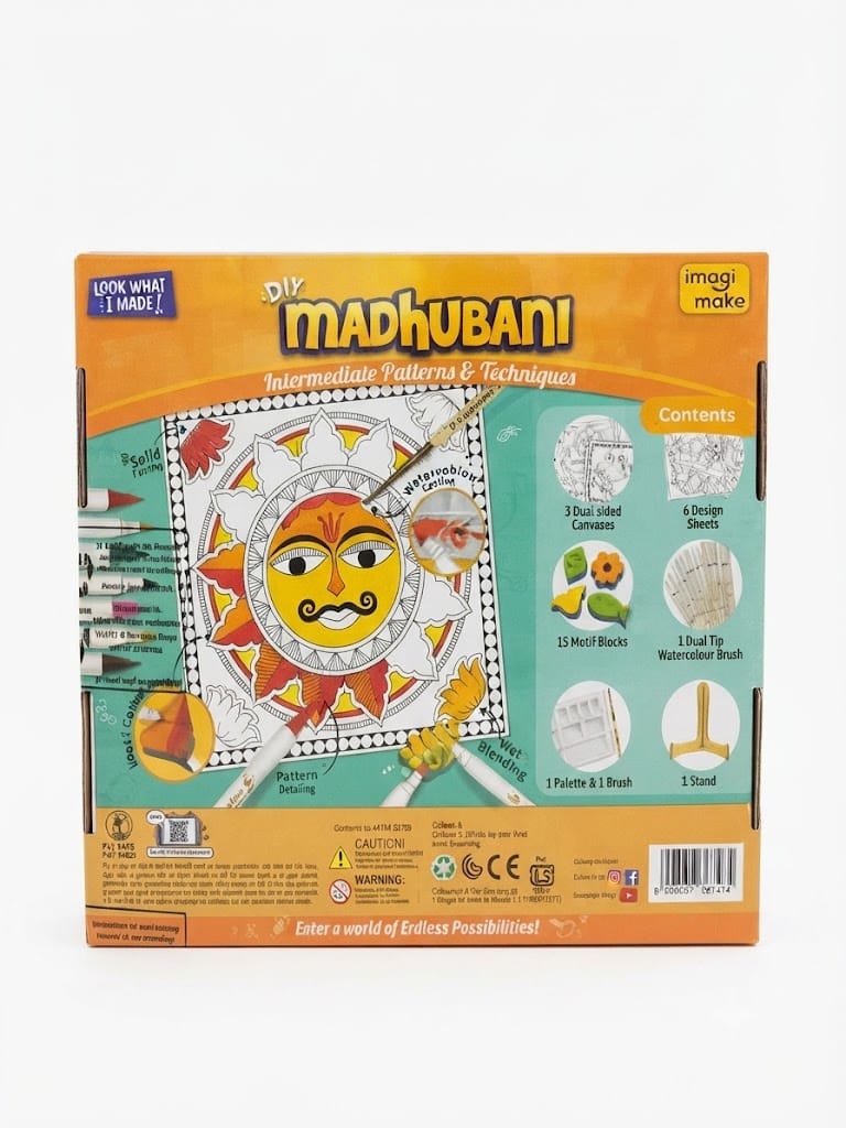 DIY Madhubani Art & Craft Kit – Intermediate Patterns & Techniques