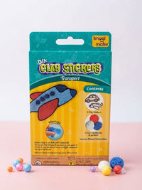 Imagimake DIY Clay Stickers – Transport Theme | Air-Dry Foam Clay Craft Kit for Kids (Ages 3+)