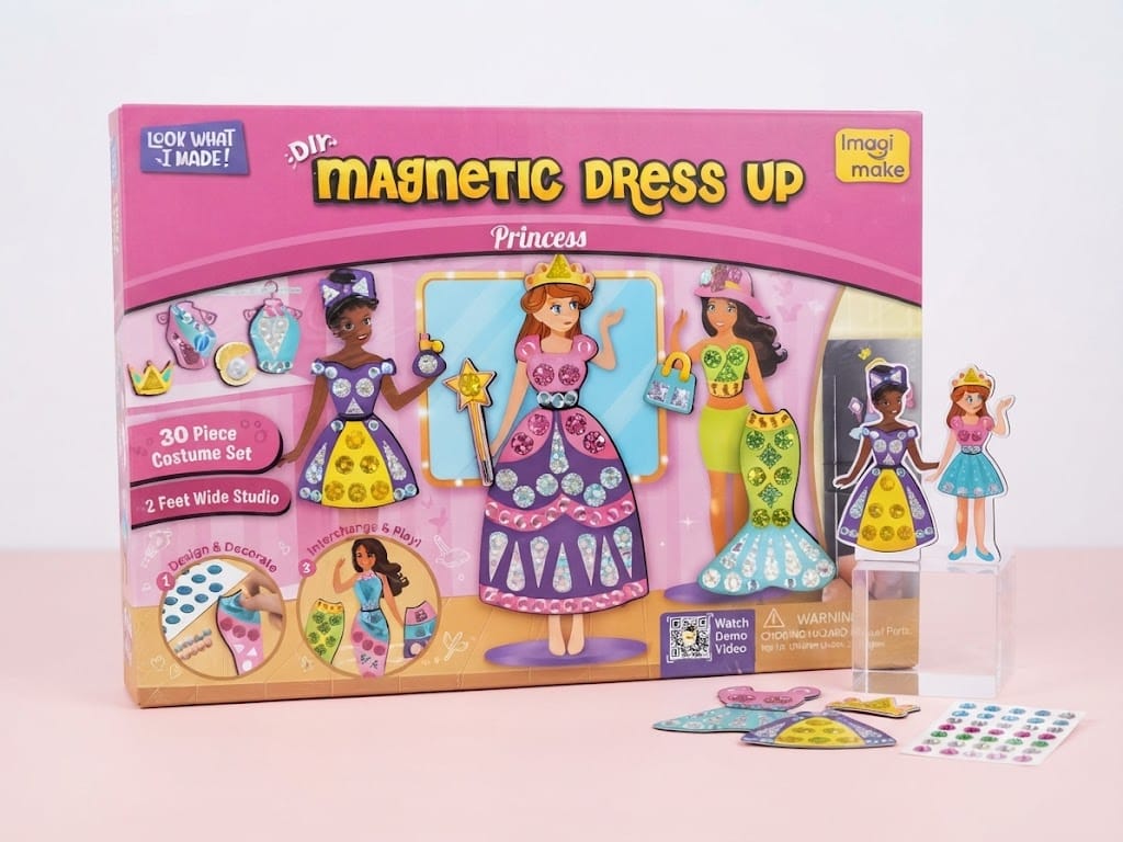 Imagimake DIY Magnetic Dress Up – Princess Theme | Mix & Match Costume Set with 2-Feet Wide Studio (Ages 5+)