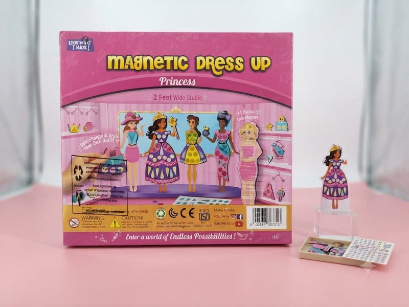 Imagimake DIY Magnetic Dress Up – Princess Theme | Mix & Match Costume Set with 2-Feet Wide Studio (Ages 5+)