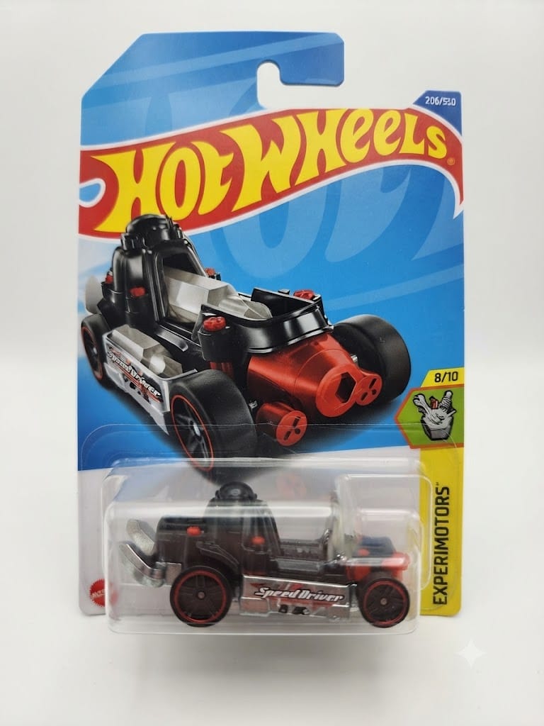 Hot Wheels Experimotors – Speed Driver | 1:64 Scale Die-Cast Toy Car with Functional Tool Feature (206/250, 8/10)