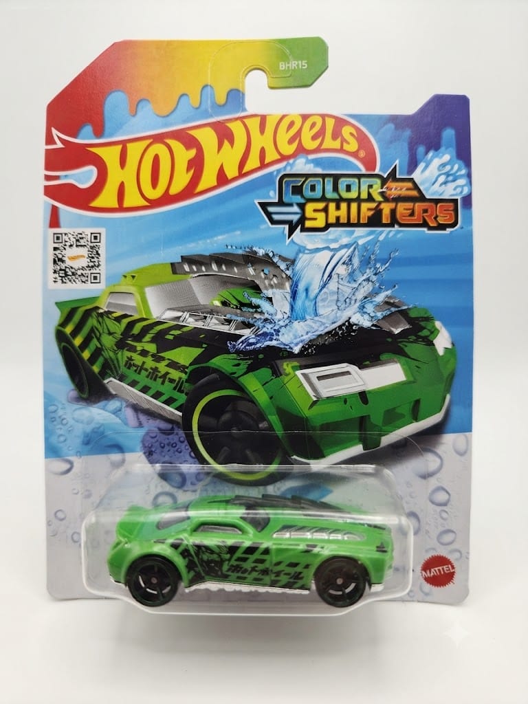 Hot Wheels Color Shifters – Green/Black Custom Muscle Car | 1:64 Scale Water Color-Changing Toy Vehicle (BHR15)