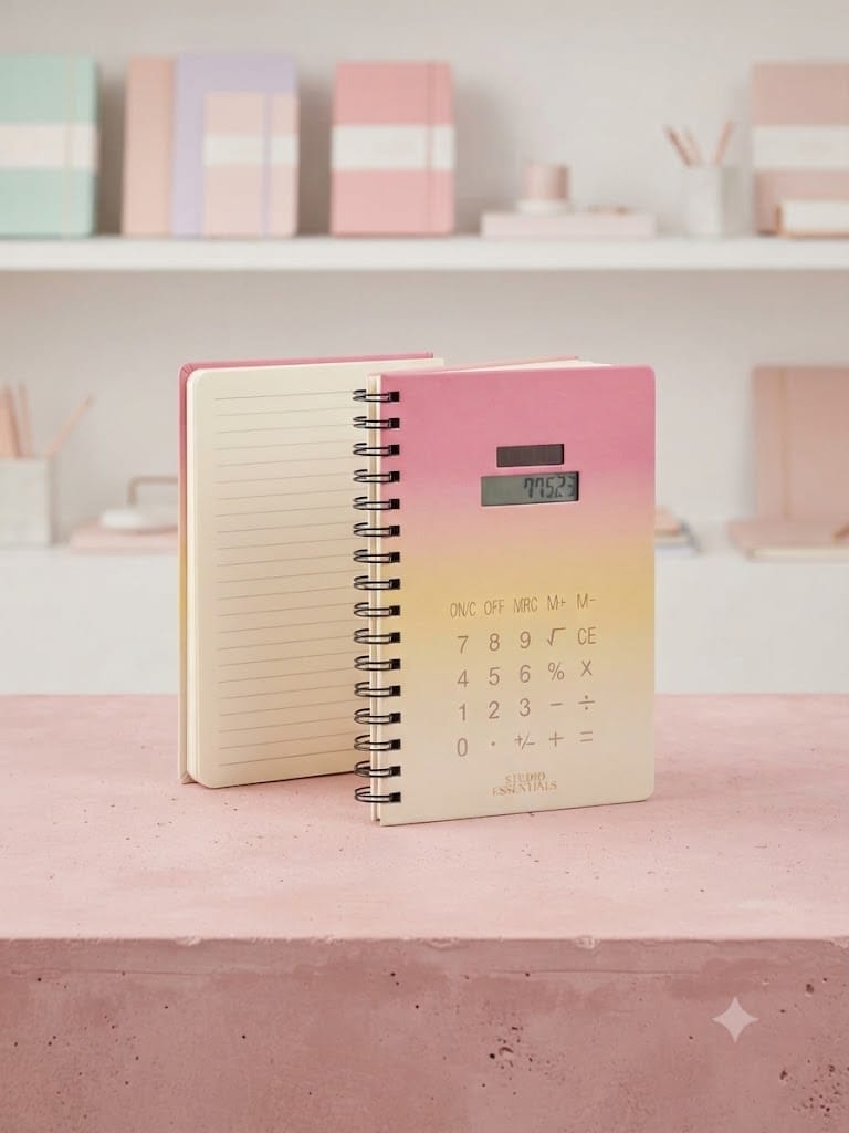 Studio Essentials Ombre Calculator Spiral Notebook | Aesthetic Lined Journal & Planner