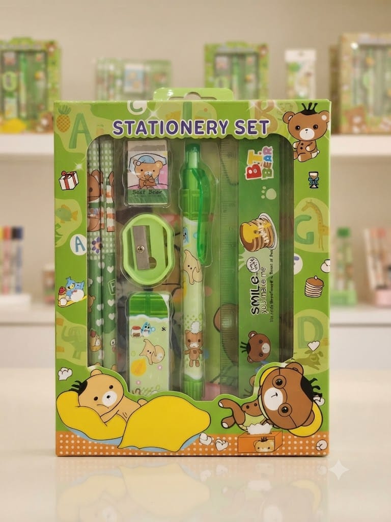 B.T. Bear Green Theme Complete Stationery Gift Set | School Supplies Combo