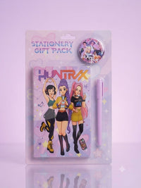 HUNTRIX K-Pop Girl Group Theme Stationery Gift Pack | Notebook, Pen & Badge Set