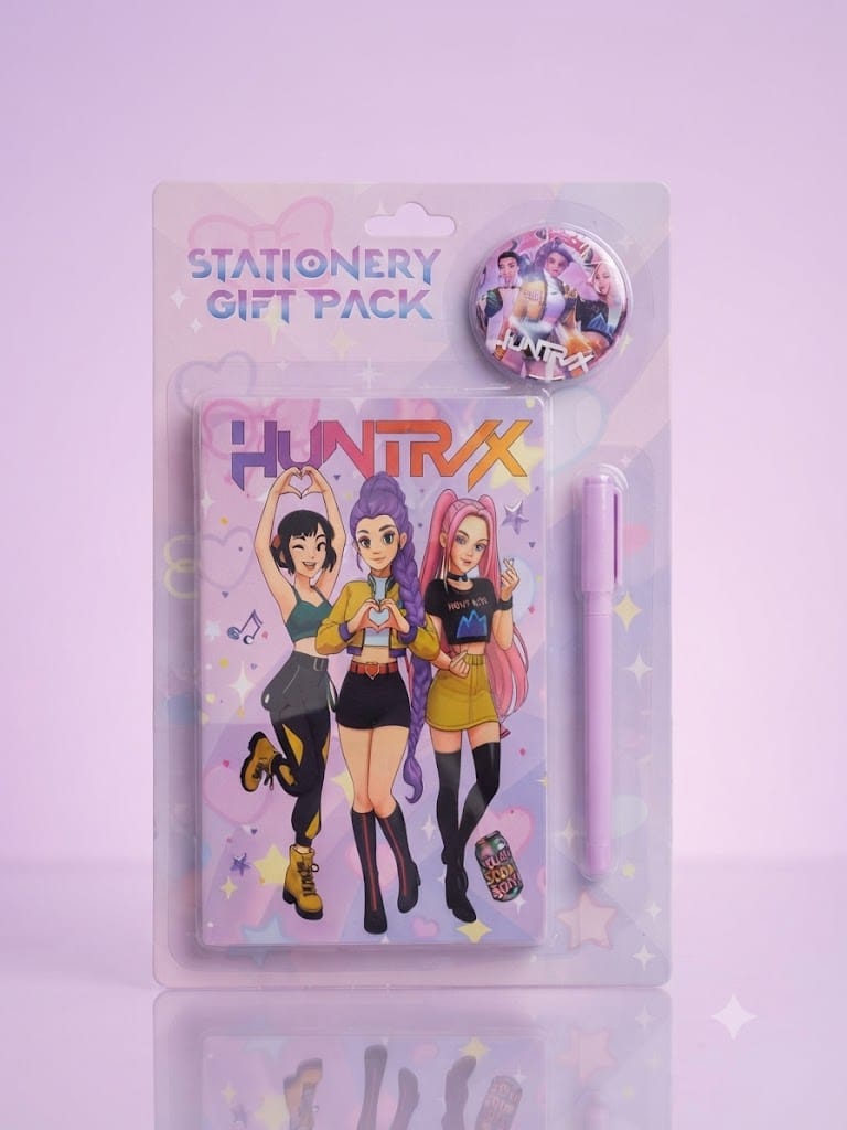 HUNTRIX K-Pop Girl Group Theme Stationery Gift Pack | Notebook, Pen & Badge Set