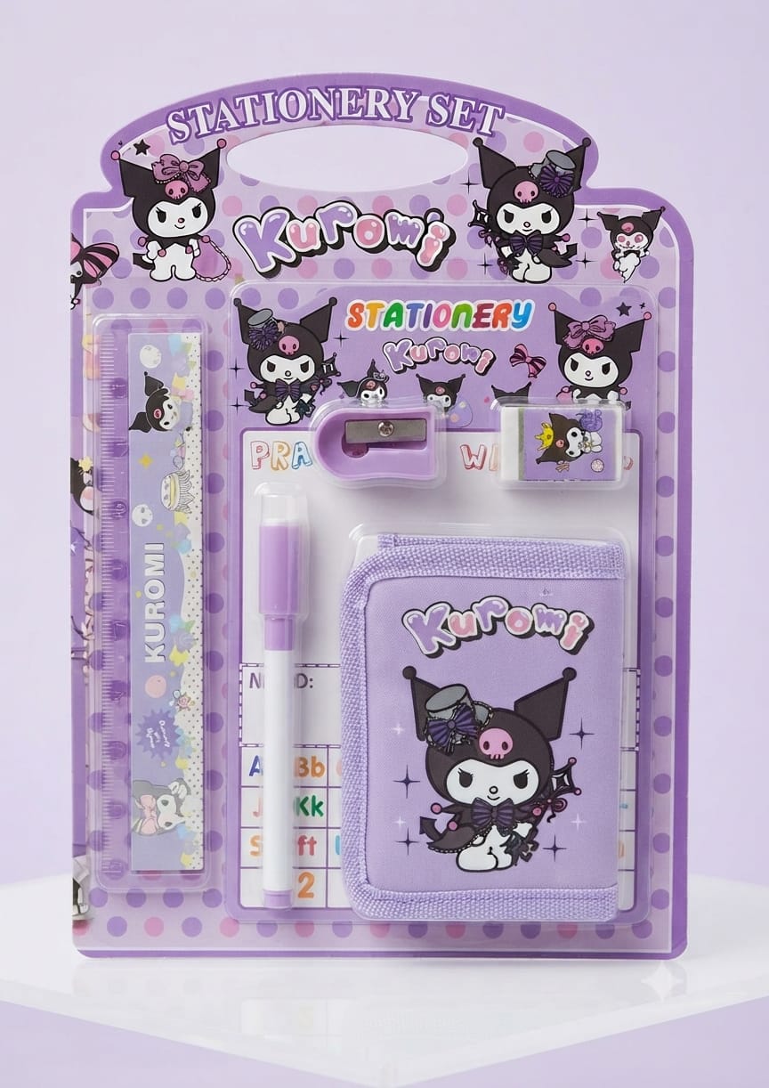 Kuromi Purple Theme Complete Stationery Gift Set | School Supplies Combo
