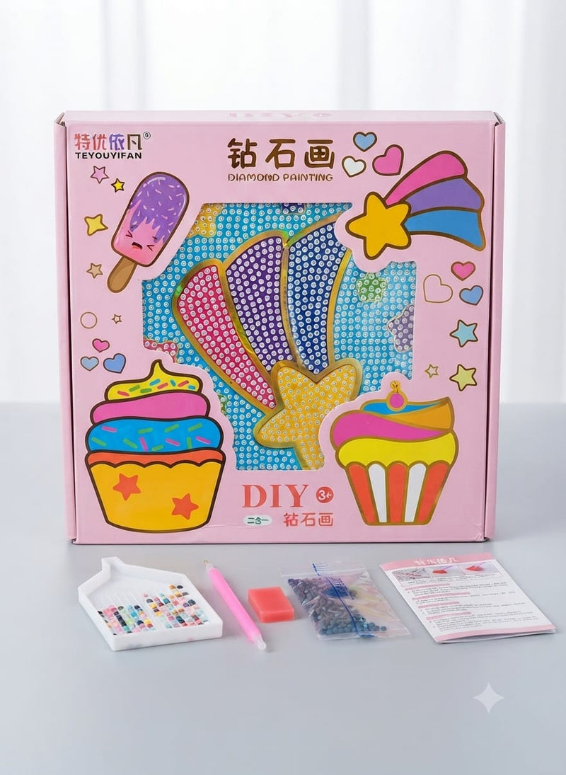 Kids' DIY 5D Diamond Painting Art Kit | Creative Gem Sticker Craft Set