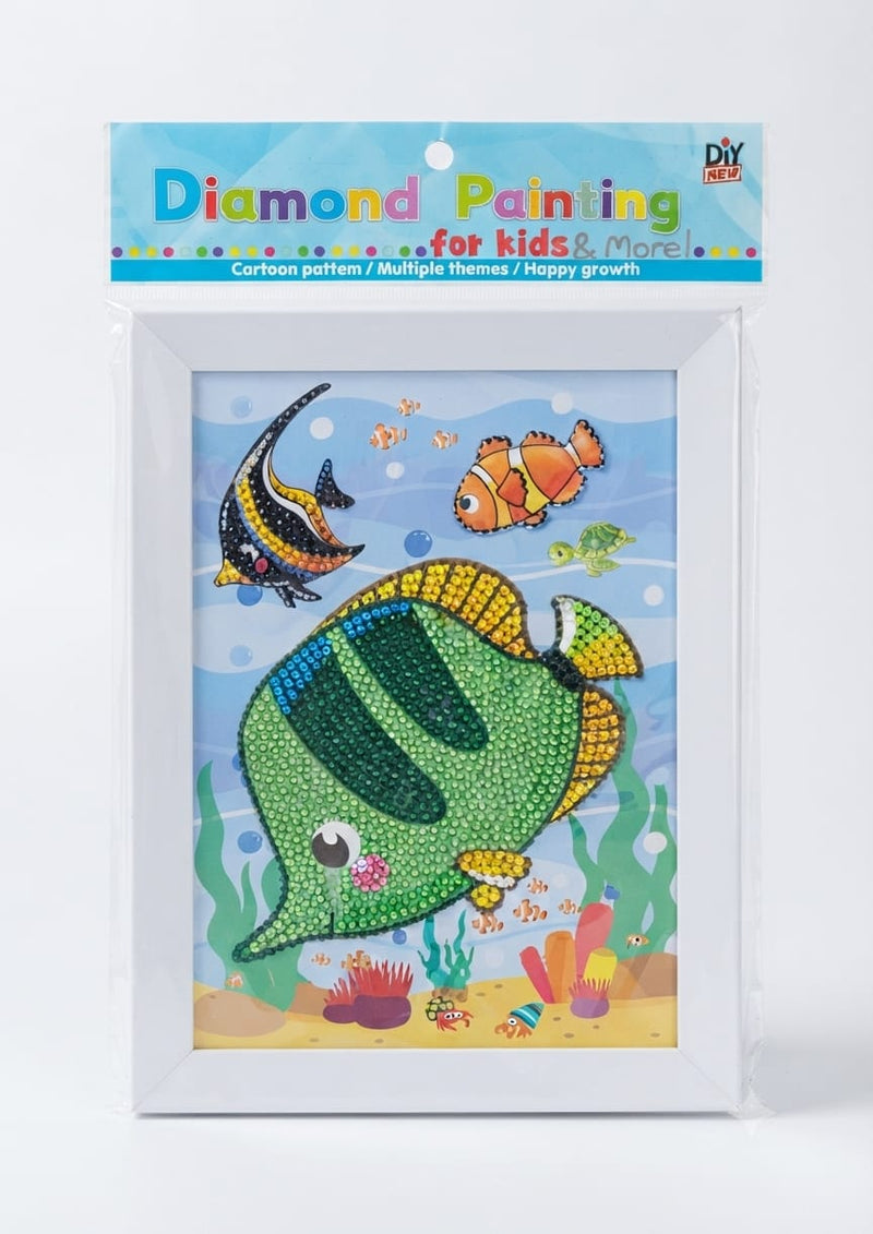Framed Kids' DIY Diamond Painting Art Kit | Cartoon Pattern Gem Painting Set