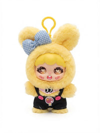 Fluffy Yellow Bunny Plush Doll Keychain – Cute Kawaii Bag Charm & Collectible Toy