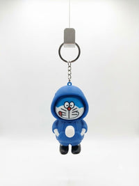 Blue Robot Cat Hooded Figure Keychain – Blue & Whit