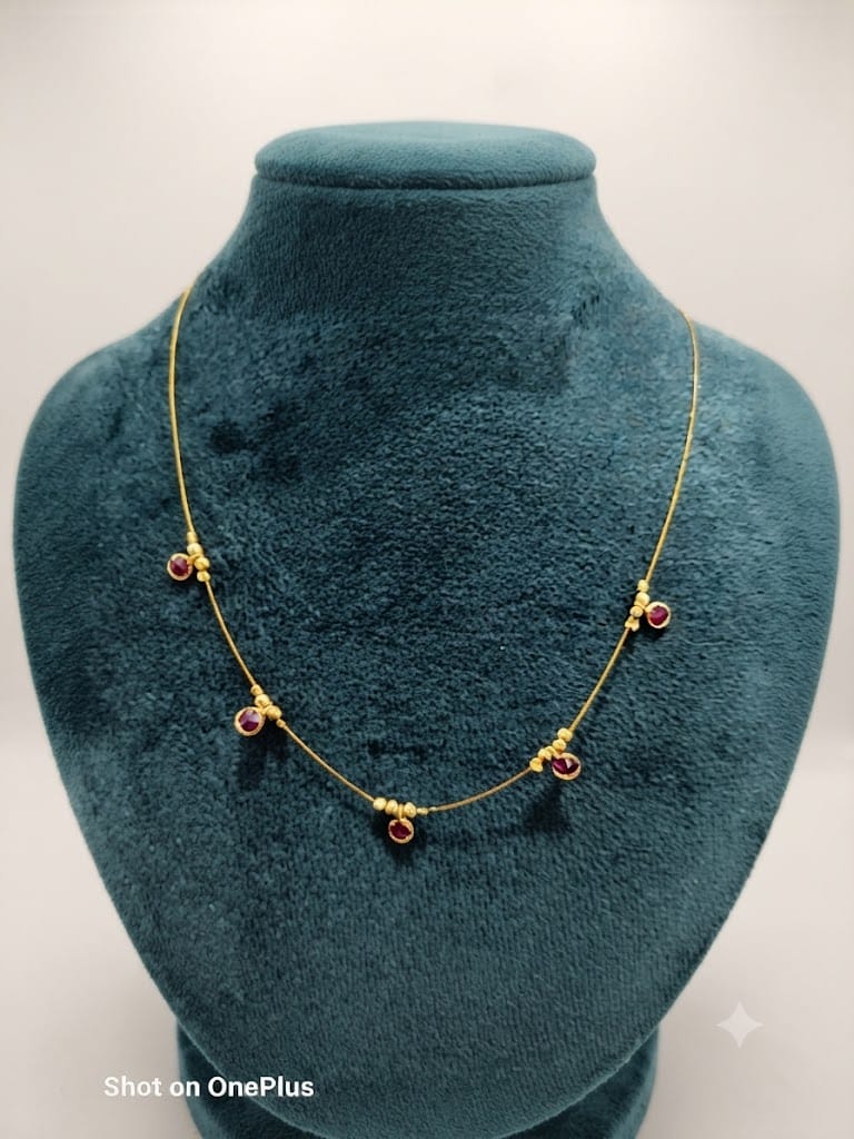 Delicate Multi-Stone Station Gold Collar Necklace – Station Charm Choker