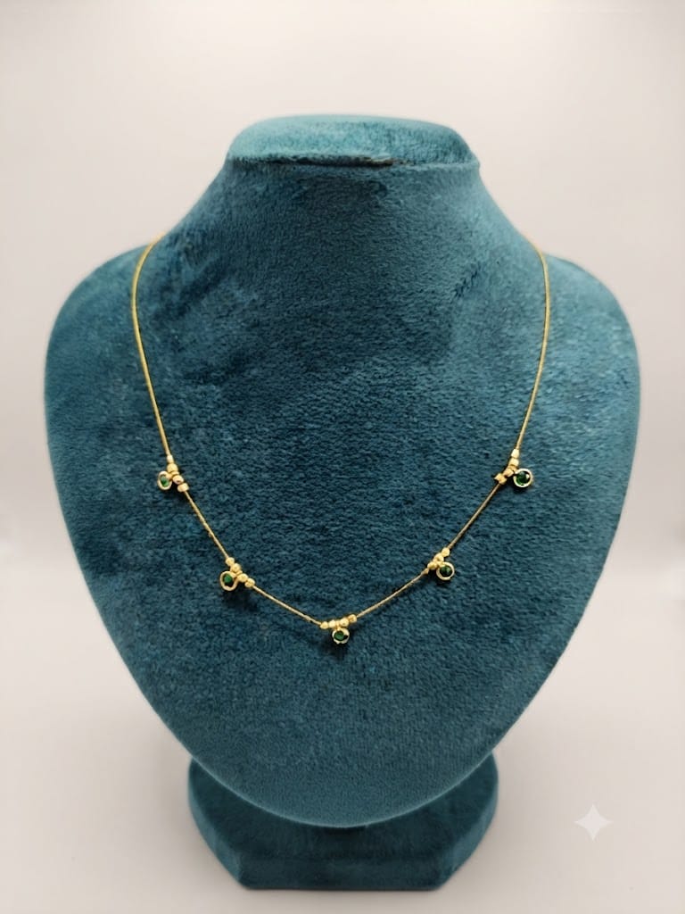 Delicate Multi-Stone Station Gold Collar Necklace – Station Charm Choker
