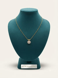Blooming Floral Gemstone Pendant Gold Collar Necklace
