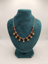Traditional Lakshmi Coin & Gemstone Bead Gold Necklace – Temple Kasu Necklace