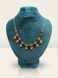 Traditional Lakshmi Coin & Gemstone Bead Gold Necklace – Temple Kasu Necklace