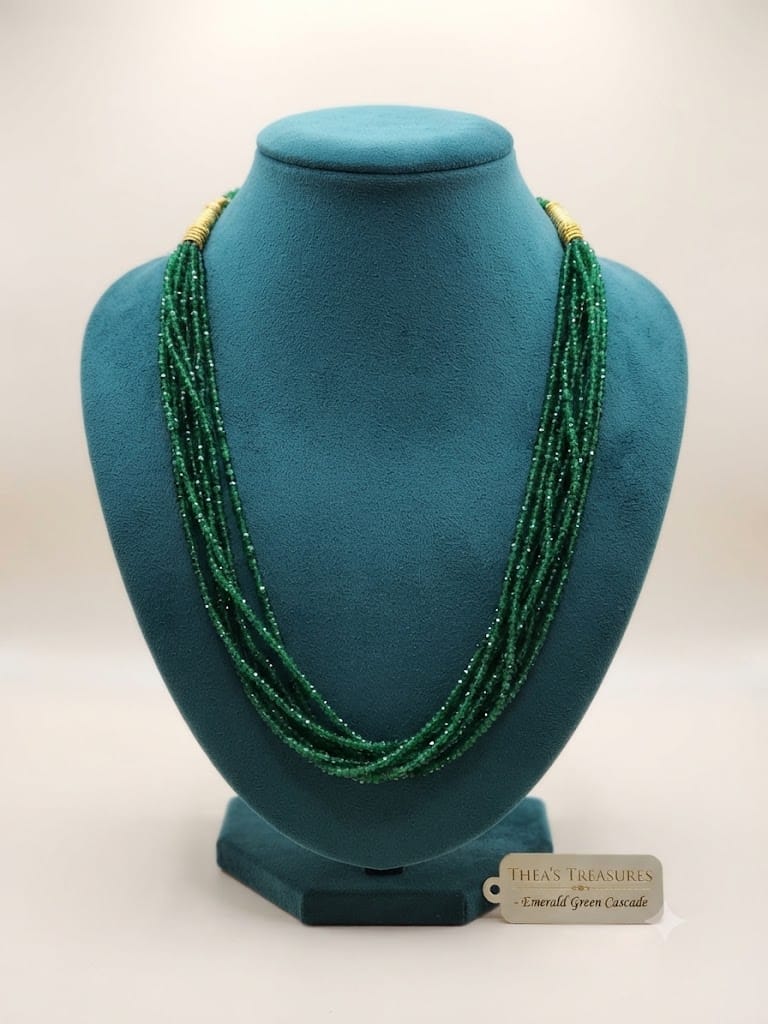 THEA'S TREASURES Multi-Strand Gemstone & Pearl Cascade Layered Necklace