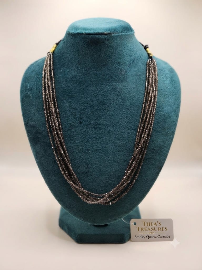 THEA'S TREASURES Multi-Strand Gemstone & Pearl Cascade Layered Necklace
