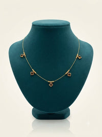 Delicate Multi-Stone Station Gold Collar Necklace – Station Charm Choker