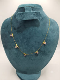 Delicate Multi-Stone Station Gold Collar Necklace – Station Charm Choker