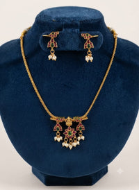 Traditional Peacock Design Necklace & Earrings Set
