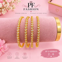 PF Fashion Signature Twisted Stack CZ Gold-Plated Bangle Set (Set of 4)
