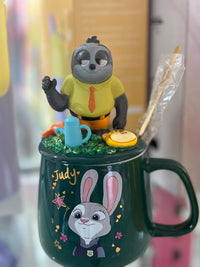 Cartoon Character Ceramic Mug with 3D Lid