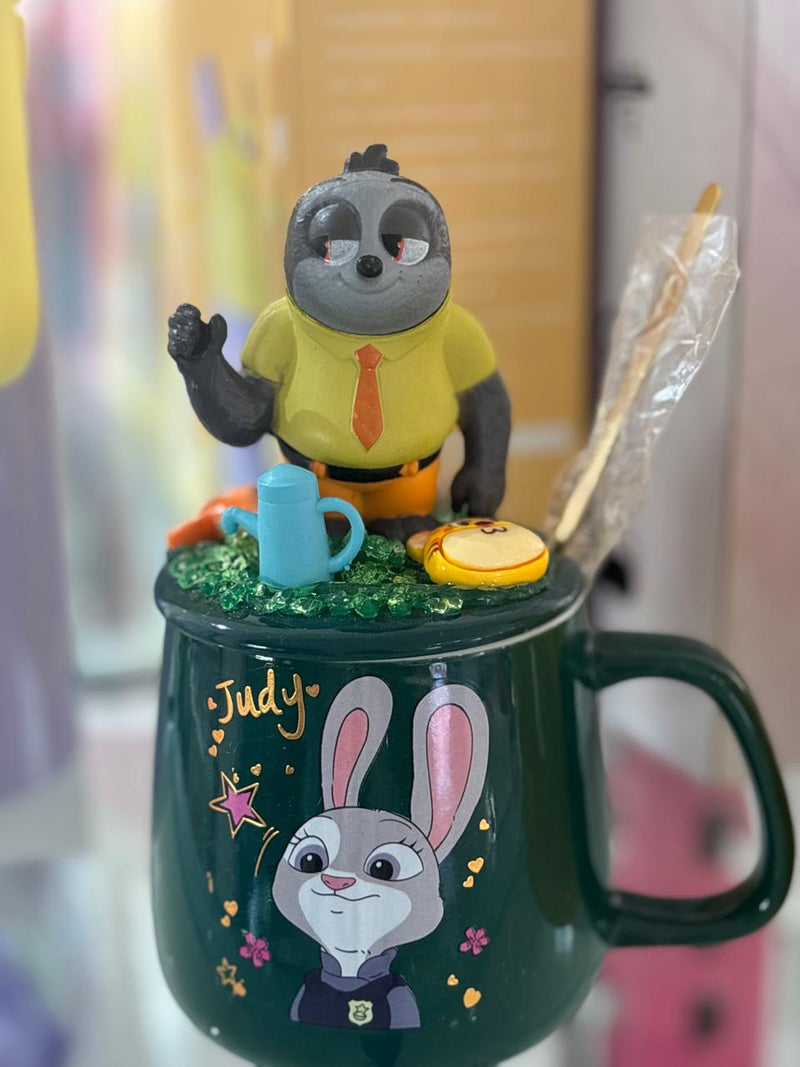 Cartoon Character Ceramic Mug with 3D Lid